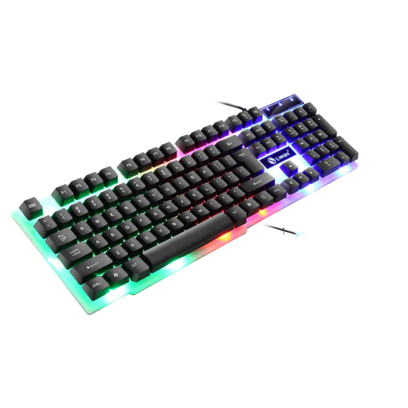 USB Wired Gaming Keyboard Mouse Combos PC Rainbow Colorful LED Backlit Gaming Mouse and Keyboard Set Kit for Home Office Gamer