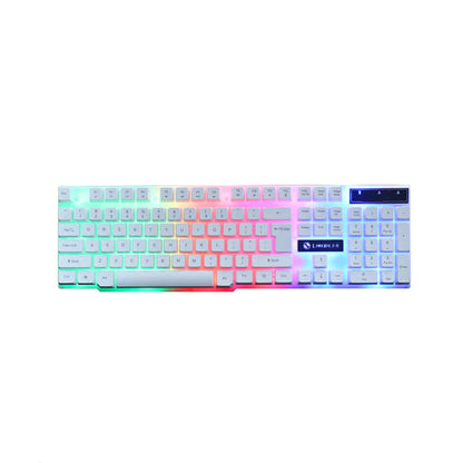 USB Wired Gaming Keyboard Mouse Combos PC Rainbow Colorful LED Backlit Gaming Mouse and Keyboard Set Kit for Home Office Gamer